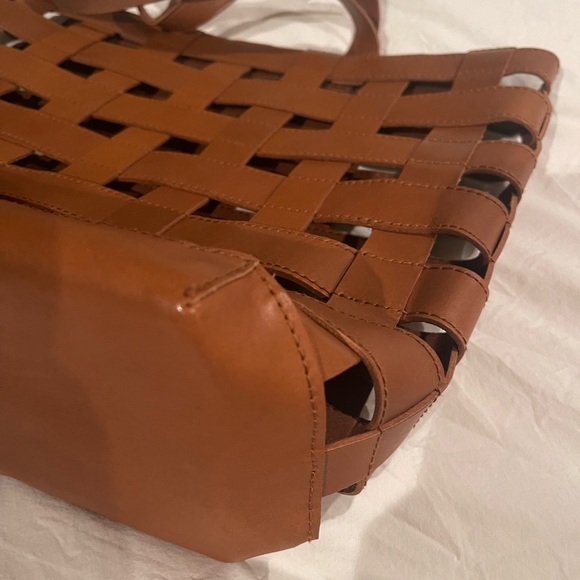 Madewell Brown Basketweave Leather Tote Bag - Picture 7 of 11
